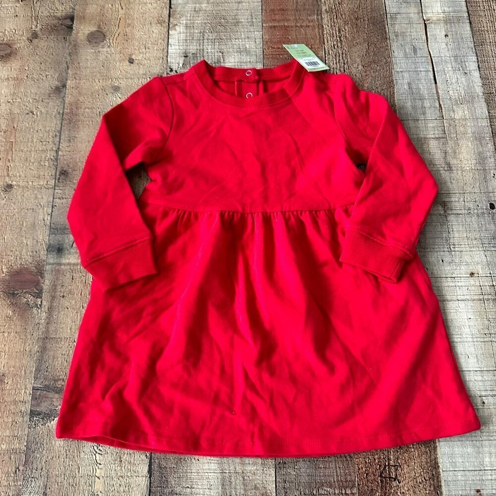 Primary toddler girls red long sleeve dress -18/24M